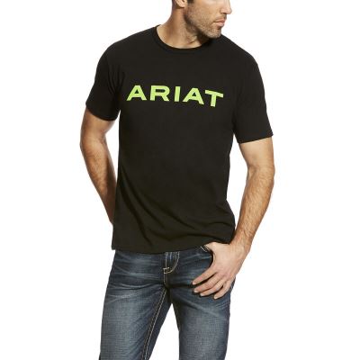 Ariat Branded - T Shirts Zwart / Mosterdgeel Heren - 14959-473